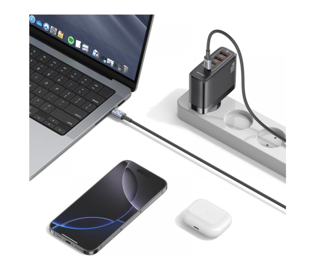 USAMS Kabel 240W USB-C do USB-C 1,2m tytanowy - 1569136 - zdjęcie 2
